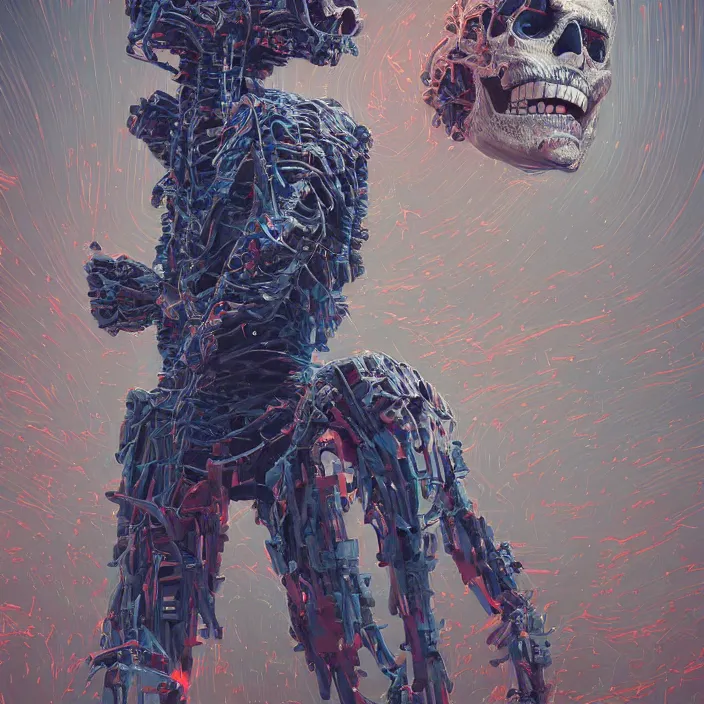 Image similar to portrait of joe biden as skeleton. burning distortions. intricate abstract. intricate artwork. by Tooth Wu, wlop, beeple, dan mumford. octane render, trending on artstation, greg rutkowski very coherent symmetrical artwork. cinematic, hyper realism, high detail, octane render, 8k, iridescent accents