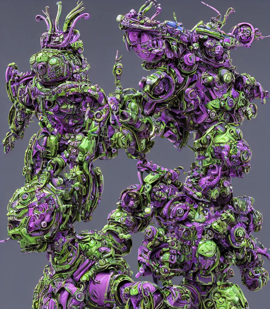 Image similar to hyper-maximalist style overdetailed 3d sculpture of an astrpnaut by clogtwo and ben ridgway inspired by beastwreckstuff chris dyer and jimbo phillips. 3d infused retrofuturist style. Hyperdetailed high resolution. Render by binx.ly in discodiffusion. Dreamlike surreal polished render by machine.delusions. Sharp focus.