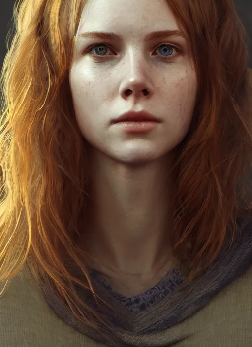 Image similar to Erin Moriarty, au naturel, hyper detailed, digital art, trending in artstation, cinematic lighting, studio quality, smooth render, unreal engine 5 rendered, octane rendered, art style by klimt and nixeu and ian sprigger and wlop and krenz cushart