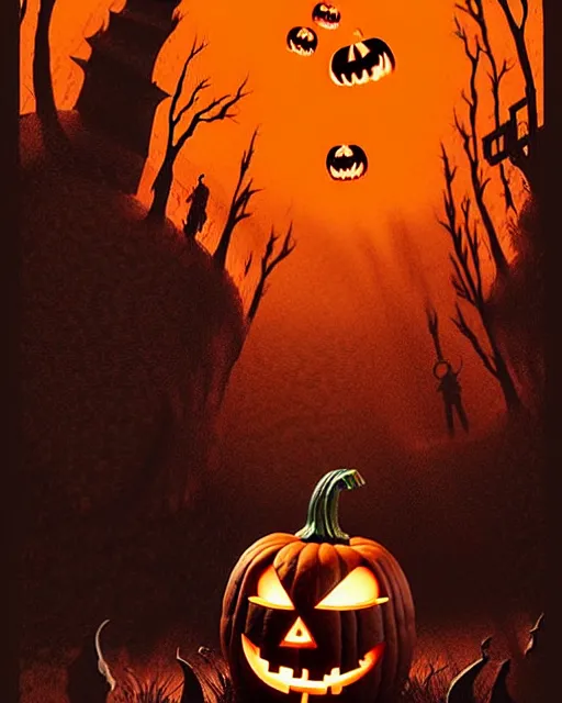 Prompt: creepy pumpkin, halloween theme, evil, horror aesthetic, cinematic, dramatic, super detailed and intricate, by koson ohara, by darwyn cooke, by greg rutkowski, by satoshi kon