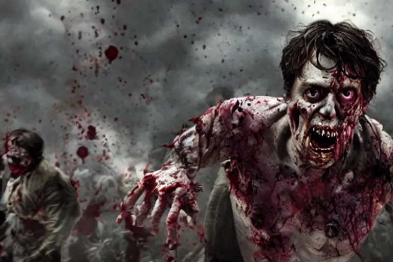 Image similar to film still of zombie zombie Bruce Banner as a zombie in new avengers movie, 4k