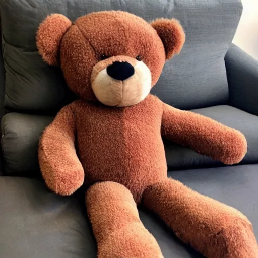 Image similar to a stuffed teddy bear with too long of legs