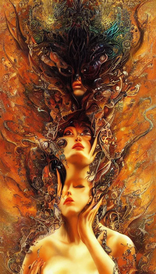 Image similar to psytrance artwork, by karol bak