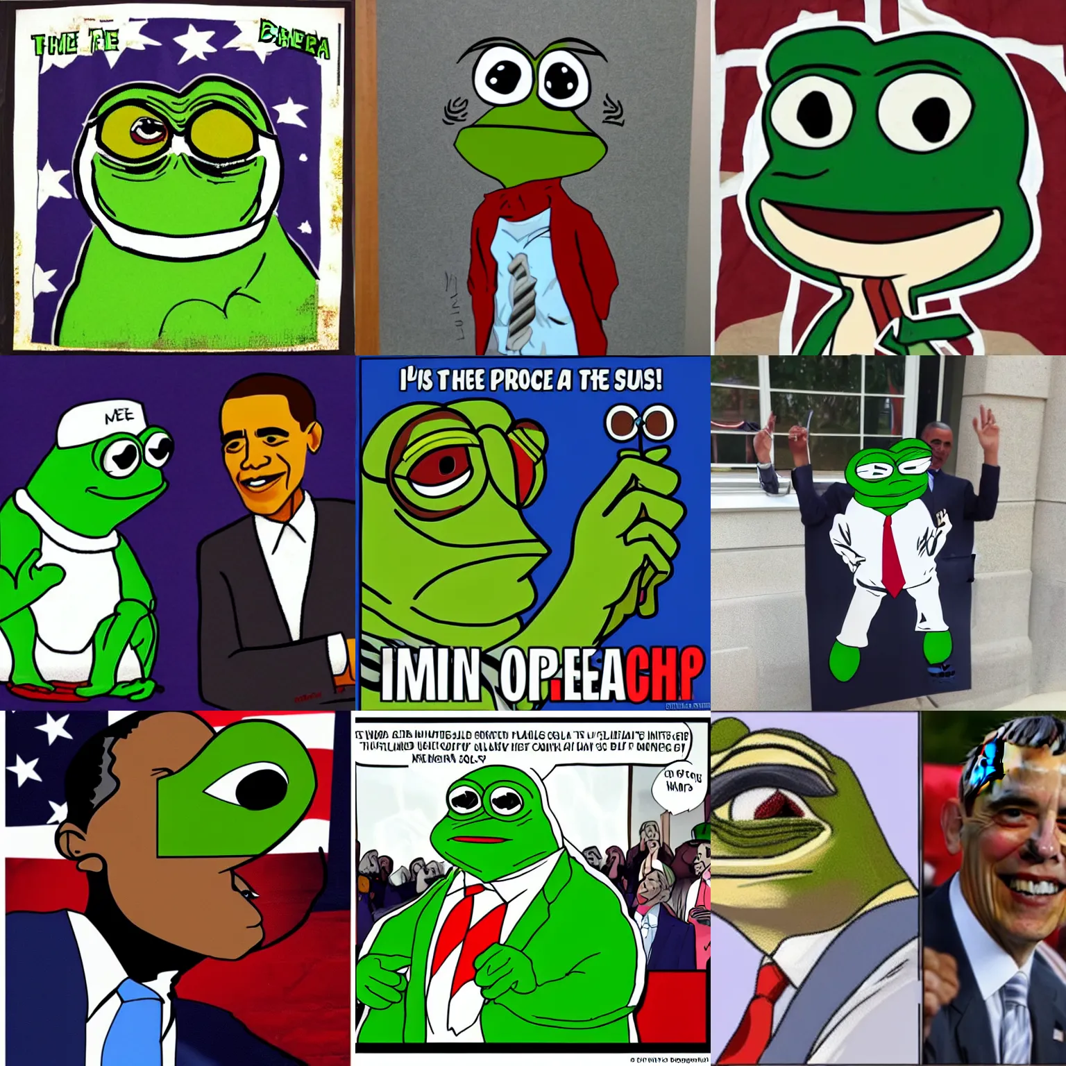 Prompt: Pepe the Frog as Barack Obama