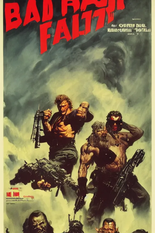 Image similar to Movie poster of The Bad Guys, by frank frazetta, ilya repin, 8k, hd, high resolution print