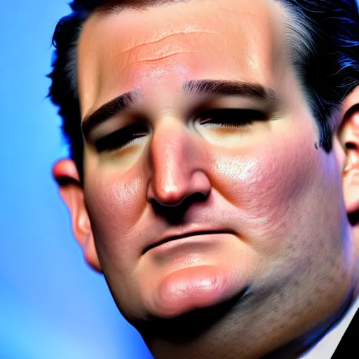 Image similar to close up photograph of Ted Cruz, large pores, acne, award winning photography, pinterest