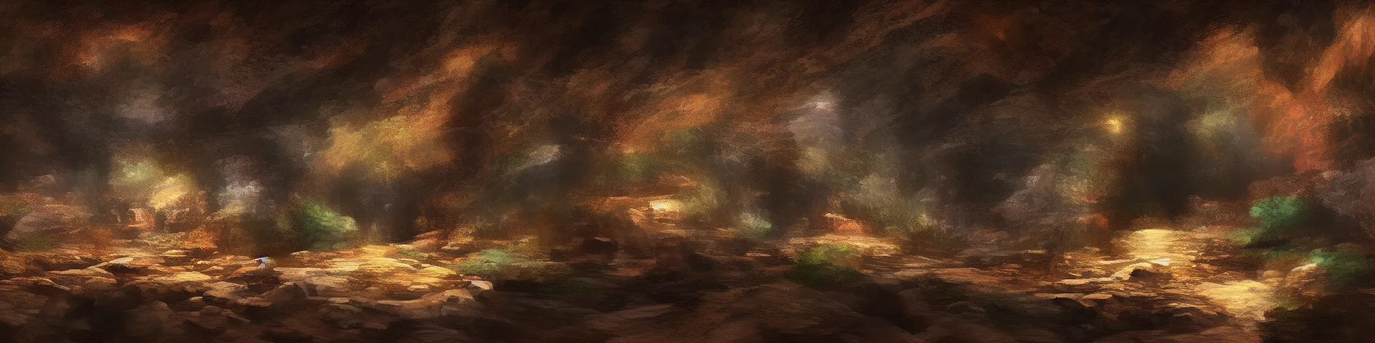 Prompt: huge stone cave with cinematic lighting in the style of disney, highly detailed, digital art 4k, 8k