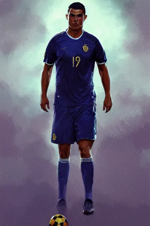 Prompt: ronaldo luis nazario da lima, football player, moonlight, haze, low contrast, digital painting, artstation, concept art, smooth, sharp focus, illustration, art by artgerm and greg rutkowski and alphonse mucha