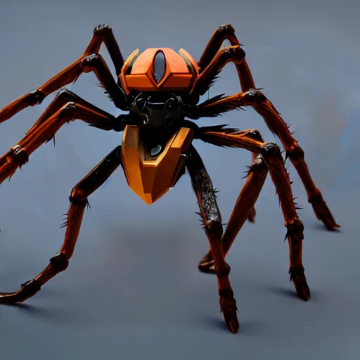 Image similar to a spider creature hero concept from overwatch, design, ingame image, 4 k, octane render, unreal engine 5,