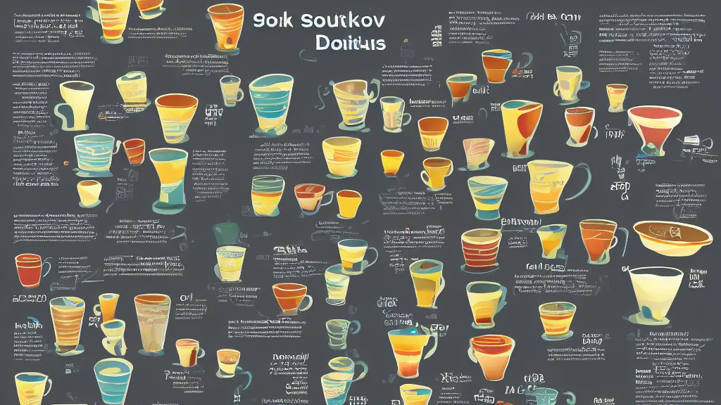 Image similar to infographics dovish downpour of cups