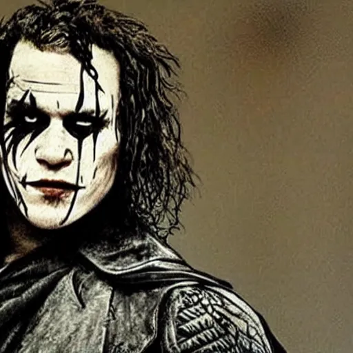 Image similar to Heath Ledger as The Crow