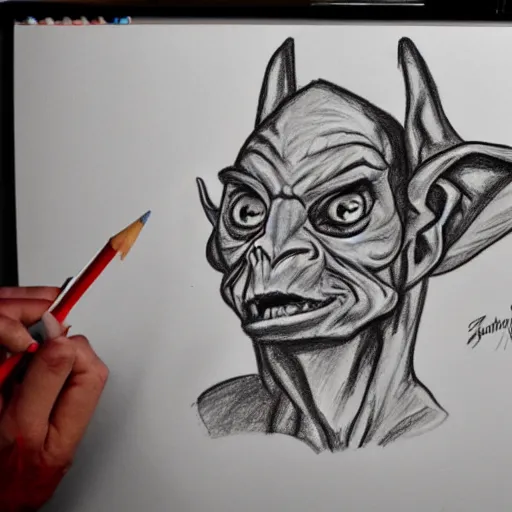 Prompt: drawing, sketch, goblin