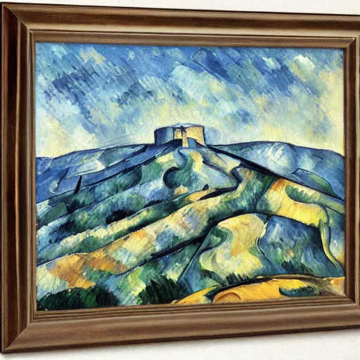 Prompt: mont ventoux, by cezanne