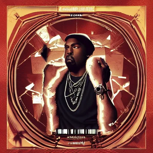 Image similar to Romanticism rap album cover for Kanye West DONDA 2 designed by Virgil Abloh, HD, artstation