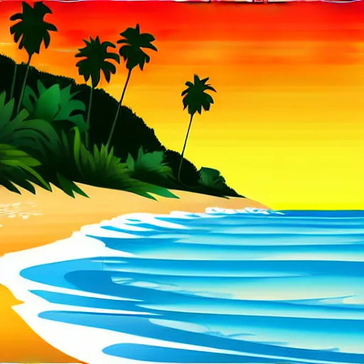 Image similar to california beach illustration