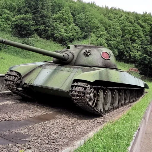 Prompt: panzer detruit par un t - 3 4