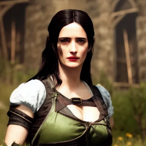 Prompt: Film still of Eva Green, from The Witcher 3: Wild Hunt (2015 video game)