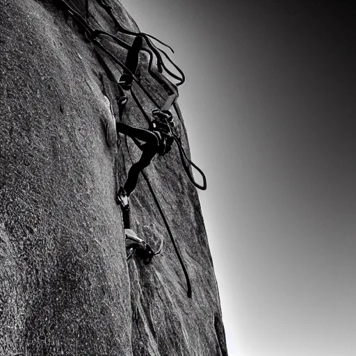 Prompt: tendrils of a climber, award winning black and white photography