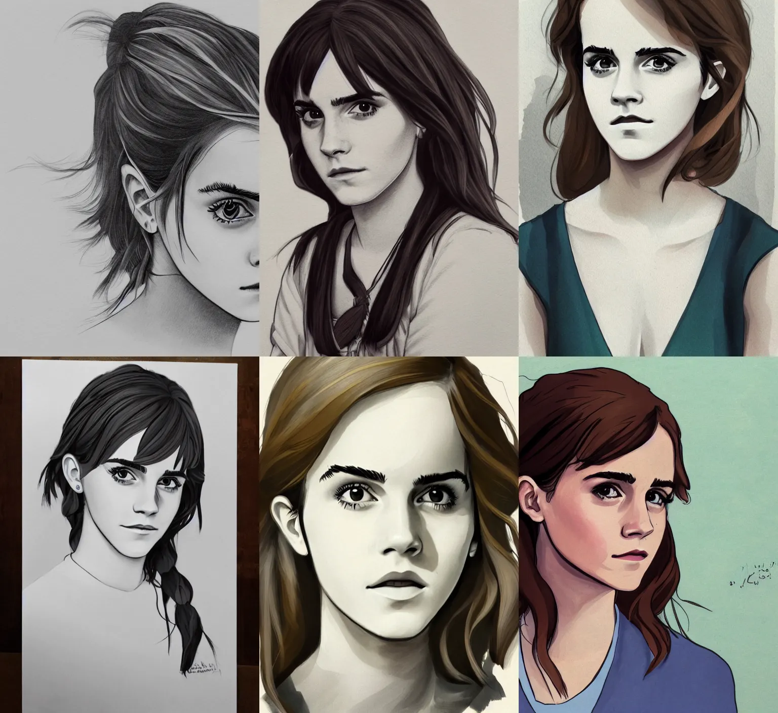 Prompt: medium shot, portrait of Emma Watson, art by Studio Ghibli