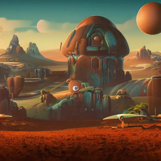 Prompt: detailed retro sci-fi landscape by pixar