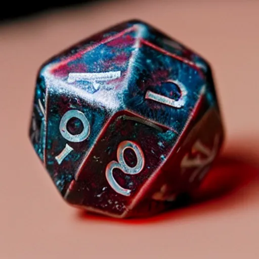 Image similar to d 2 0 covered in blood, realistic photography, high detailed