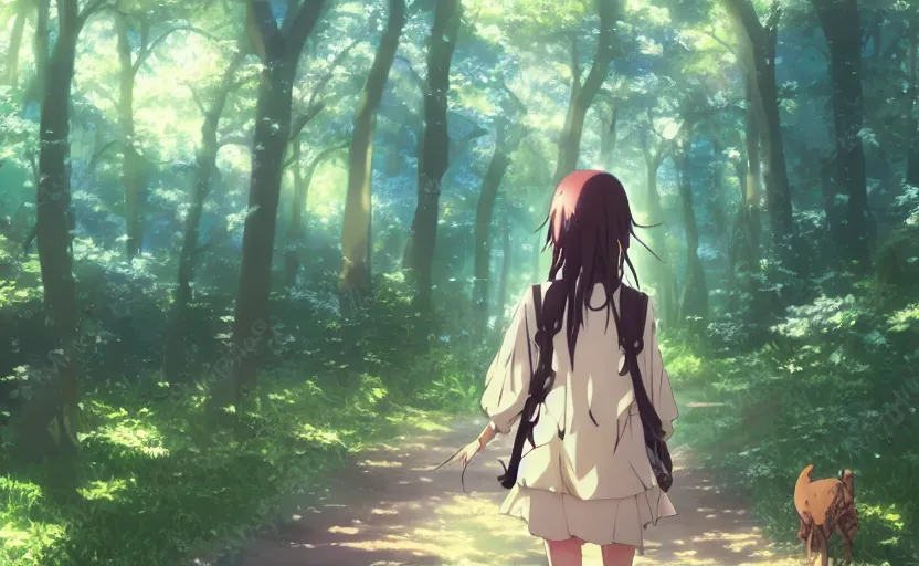 Cute anime girl walk in, A simple, ... - OpenDream