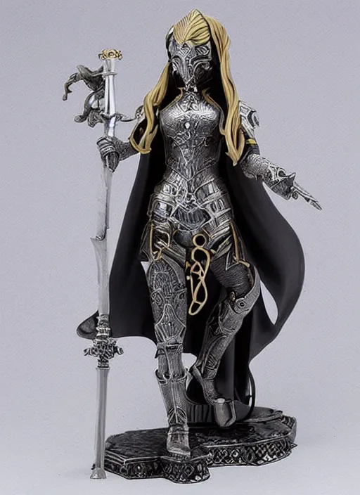 Prompt: 80mm, resin detailed model figure of Alchemy Imperial Princess knight gothic silver