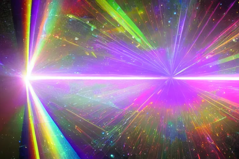 Image similar to cyber prism hit by three beams of light, royalcore, in the style of typer mitchell