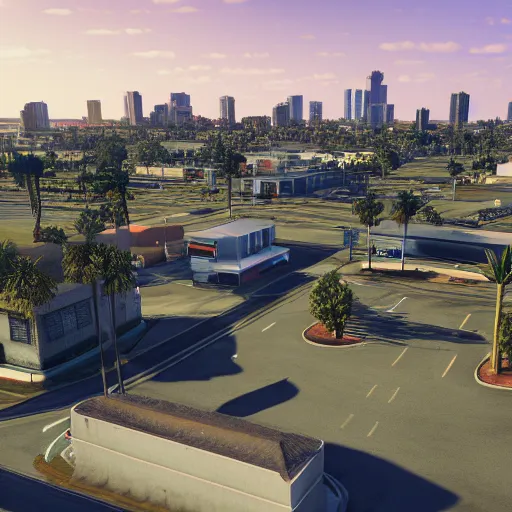 Image similar to pembroke pines florida in gta 5, 8k octane 3D render