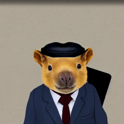 Image similar to Capybara as business man wearing a suit