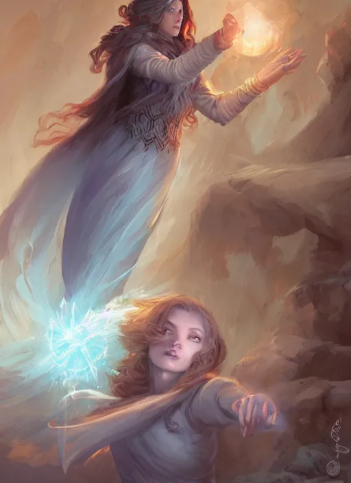 Image similar to a mage casting a frost spell by charlie bowater and john howe and vladimir volegov