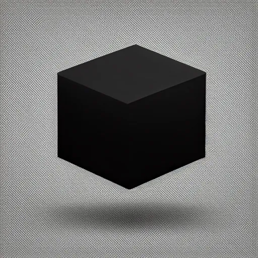 Image similar to a black cube on a white background.