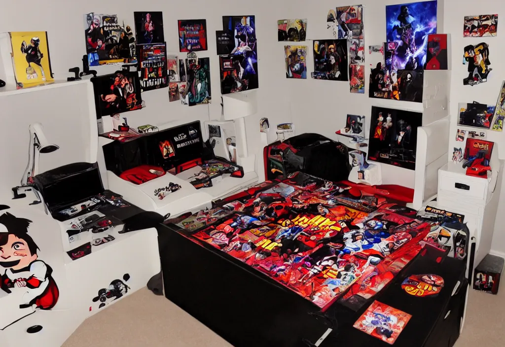 Image similar to a michael jackson gamer room