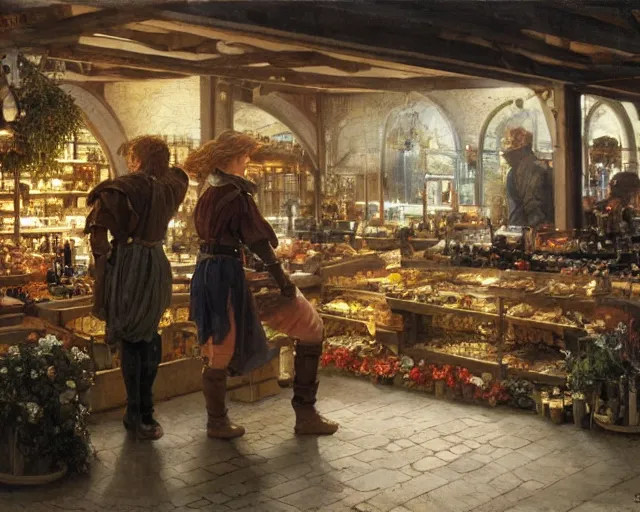 Image similar to concept art for fable bowerstone market, key lighting, soft lights, by steve hanks, by edgar maxence, by caravaggio, by michael whelan, by delacroix, by serov valentin, by tarkovsky, 8 k render, detailed, oil on canvas