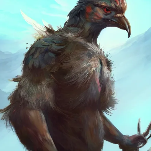 Image similar to the god of birds,human, artstation