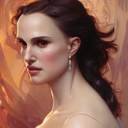 Prompt: natalie portman with cheshire grin, intricate, elegant, highly detailed, digital painting, artstation, concept art, smooth, sharp focus, illustration, art by artgerm and greg rutkowski and alphonse mucha and william - adolphe bouguereau