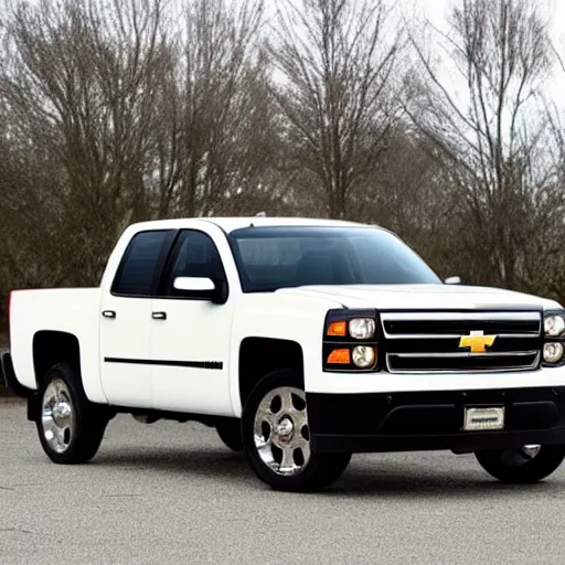 Image similar to goldplated 2006 small white chevy silverado