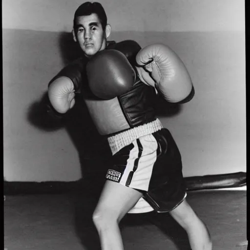 Prompt: chiquito de la calzada wearing a boxing costume