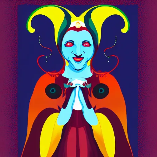 Image similar to jester , digital art , vector illustration