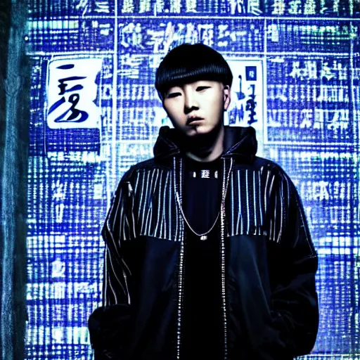 Prompt: chinese cyberpunk rapper