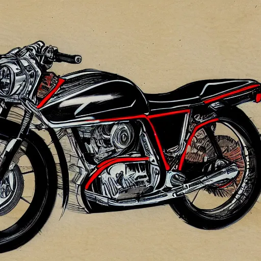 Image similar to 1980s motorcycle sketch concept art, high detail, high definition, 8k