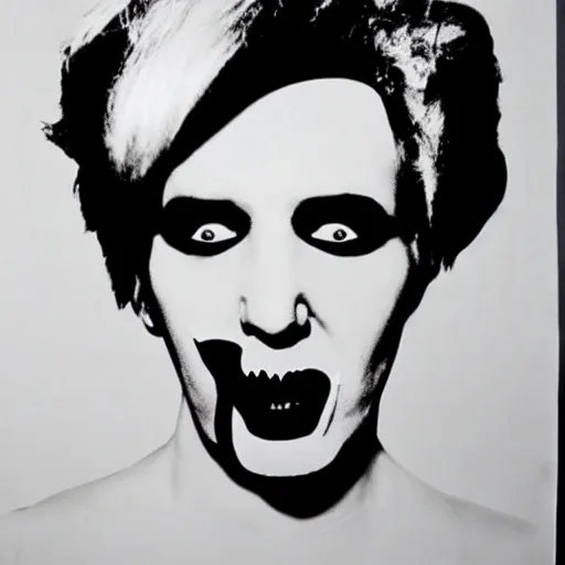 Image similar to andy warhol as marilyn manson