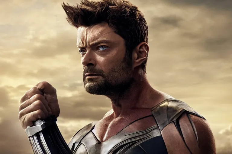 Image similar to film still of Karl Urban as wolverine in new X-men movie, 4k