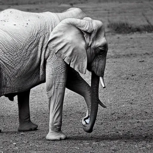 Image similar to an albino elephant, walking directly to the camera, national geographic photo