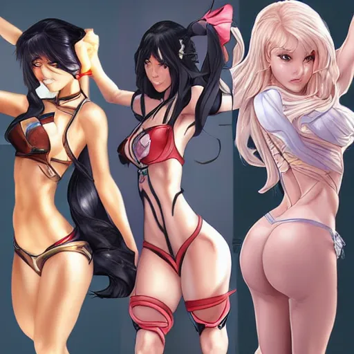 Prompt: wlop girls vs artgerm girls