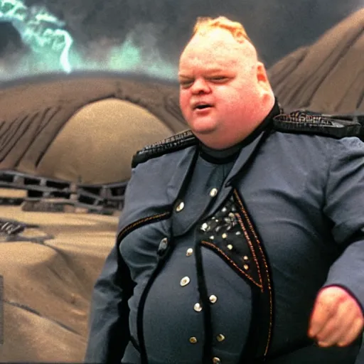 Prompt: Barney Gumble as Baron Harkonnen Dune