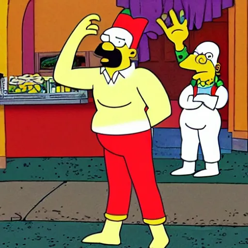 Image similar to pulcinella appearing in the simpsons ( 2 0 2 0 )