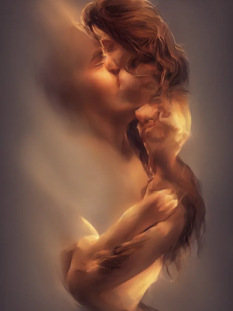 Image similar to holding my head in my arms, by disney concept artists, blunt borders, golden ratio, beautiful light