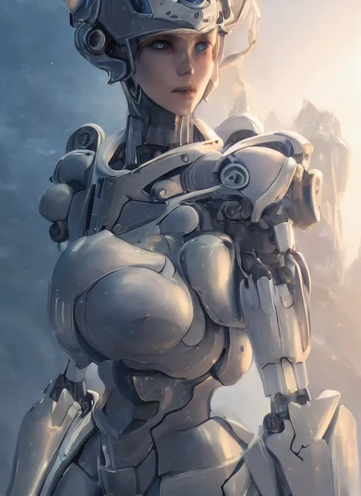 Prompt: a female holy mecha paladin absurdly beautiful, elegant, ultrafine hyperrealistic detailed face illustration by zeen chin and artgerm and greg rutkowski, intricate linework, sharp focus, smooth, octopath traveler, final fantasy, unreal engine highly rendered, global illumination, dramatic lighting, misty, volumetric fog, 8 k