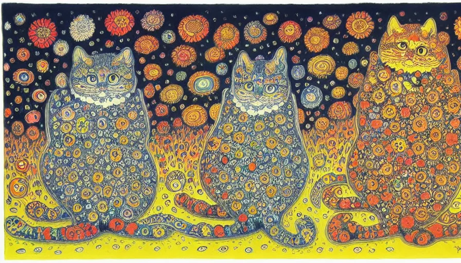 Image similar to the two complementary forces that make up all aspects and phenomena of life, by Louis Wain